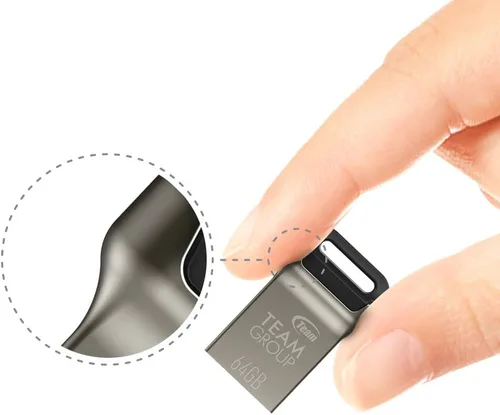 Vista 4 de TEAMGROUP C162 32GB USB 3.2 Gen 1 USB 3.1/3.0 Mini Fits Metal Lectura 100MB/s Flash Thumb Drive Almacenamiento de Datos Externo Memory Stick