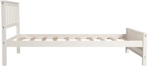 Vista 9 de Harper & Bright Designs Base de cama de tamaño individual, cama de plataforma de madera con cabecero, cama de plataforma individual con soporte