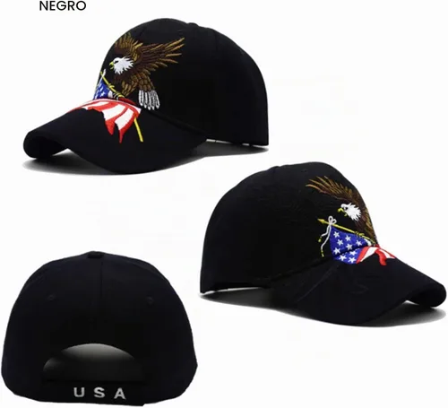 Vista 5 de FLYOUTH - Gorra de béisbol creativa con diseño de águila y bandera de Estados Unidos, gorra bordada con visera