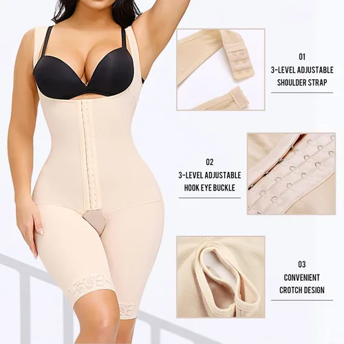 Vista 2 de SPARSHINE Fajas Colombianas con control de abdomen para mujer faja moldeadora de cuerpo con busto abierto para mujer entrenamiento de cintura