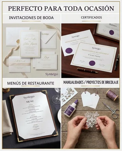 Vista 9 de 10 papel brillante A4 blanco nacarado de 4.23 oz/m² de doble cara apto