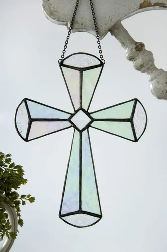 Vista 2 de J Devlin Sun Catcher - Adorno de vitral para bautismo, confirmación, primera comunión - 180