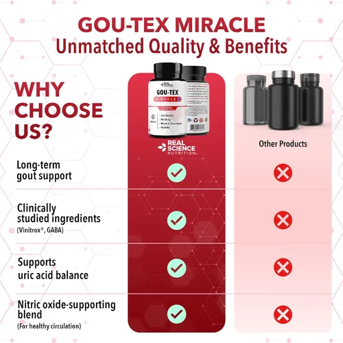 Vista 8 de Real Science Gou-Tex - Suplementos naturales para la gota y apoyo del ácido úrico para movilidad y flexibilidad, incluye Vinitrox y GABA