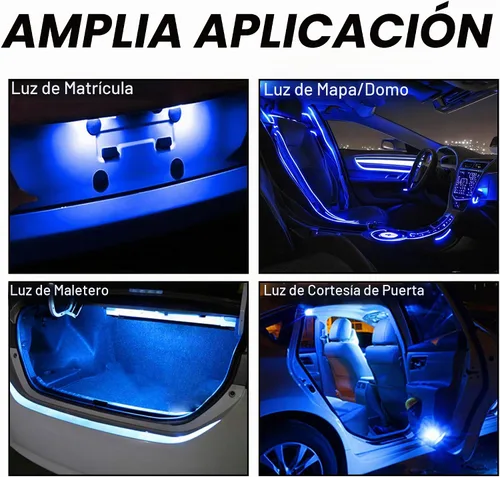 Vista 6 de T10 194 168 Bombillas LED azules para instrumentos del panel de control con enchufe de bloqueo giratorio T10, focos LED súper brillantes para panel