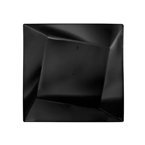Vista 28 de Party Essentials platos cuadrados de plástico duro, 8", 120 negro (Black Classic)