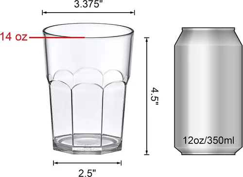 Vista 4 de Amazing Abby - Affinity - Vasos de plástico de 14 onzas (juego de 6), vasos de plástico reutilizables, apilables, sin BPA, inastillables, aptos
