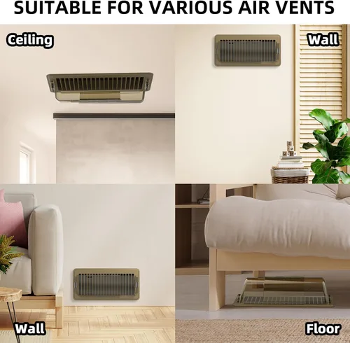 Vista 12 de Deflectores de ventilación para el hogar, deflectores de calor para registros de piso, deflector magnético ajustable de 10" a 14" pulgadas