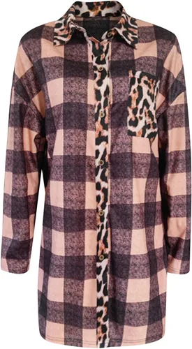 Vista 7 de Women Lightweight Spread Collar Plaid Wool Blend Lapel Midi Long Shacket Trench Jacket Coat Long Pocketed Shacket