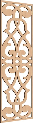 Vista 137 de 9 3/8"W x 24 3/8"H x 1/4"T Bellaire Decorativos Paneles de pared de madera calado, abedul