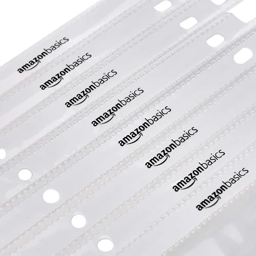 Vista 4 de Amazon Basics Protectores de hojas resistentes para almacenamiento de páginas, transparentes, paquete de 100