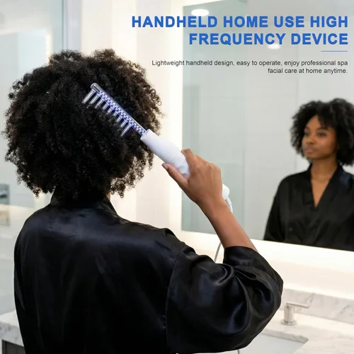 Vista 8 de Elitzia ETSC640B herramienta de cuidado facial de alta frecuencia dispositivo de tonificación de piel con 7 tubos de electrodos azul