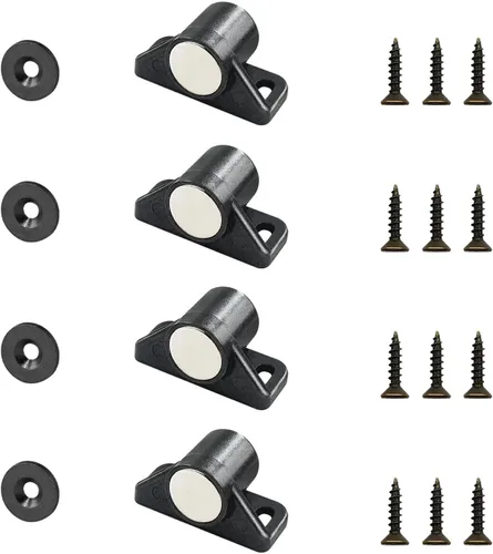 Vista 6 de Cierre magnético para puerta, paquete de 4 cierres magnéticos para gabinete, imanes de neodimio para puerta de gabinete, metal pistola