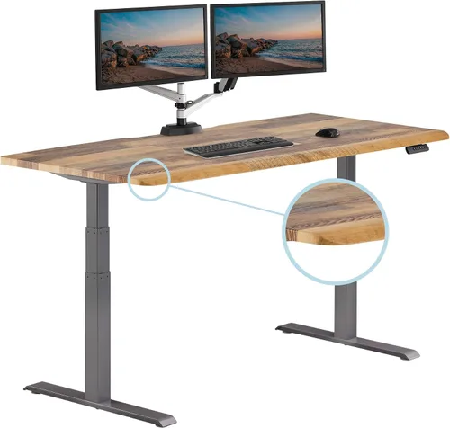 Vista 32 de Vari ComfortEdge - Escritorio de pie ajustable de 40 x 26 pulgadas, pequeño escritorio eléctrico de pie VariDesk para apartamento, dormitorio u