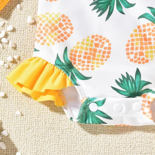 Vista 90 de Aalizzwell Traje de baño de una pieza de manga larga con sombrero para bebé niña