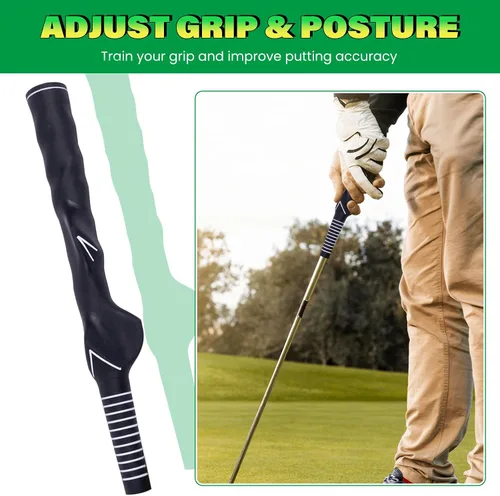 Vista 5 de Mini juego de práctica de golf de putting – Putters ajustables, 6 agujeros marcados, 12 pelotas de práctica, recuperador de bolas extensibles