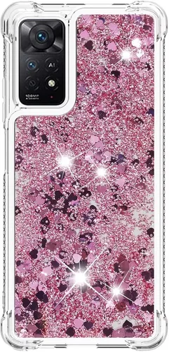 Vista 78 de Funda de silicona transparente con purpurina para Xiaomi Redmi A1 Bling Liquid Clear Star Heart Silicone Bumper a prueba de golpes, funda Azul