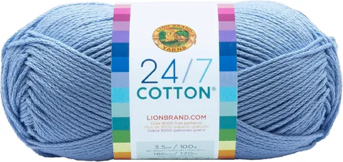 Vista 35 de Lion Brand Yarn - Hilo ligero 24/7 de algodón para tejer, hacer ganchillo y manualidades, Ámbar, paquete de 1 Light Worsted 100% Mercerized Cotton