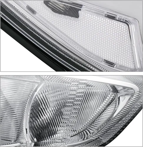 Vista 10 de M-AUTO Conjunto de faros delanteros con 4 bombillas LED premontadas de 6000 K compatibles con Ford Focus 2015-2017, carcasa cromada estilo OE, lente