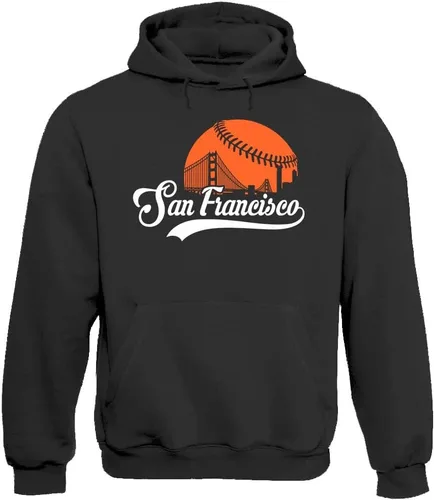 Vista 29 de Xtreme Apparrel Cityscape Skyline - Sudadera con capucha para hombre para fanáticos del béisbol
