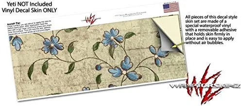Vista 3 de Flowers and Berries Blue - Decal Style Skin Wrap fits Yeti Rambler Colster and RTIC Can (Cooler NOT Included)