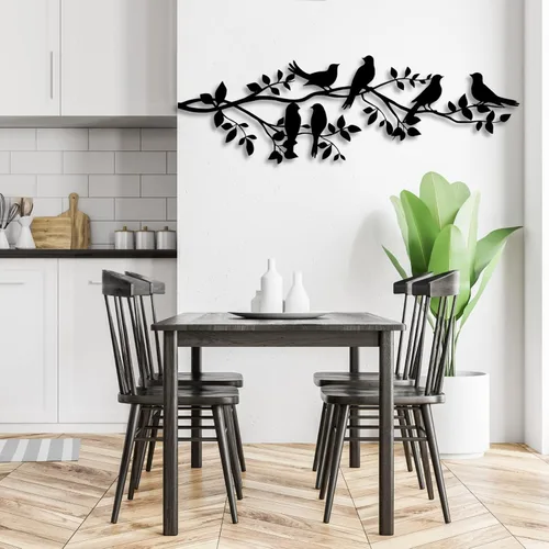 Vista 4 de UGJSH Decoración de pared de metal, decoración de pared de metal de árbol, arte de pared de pájaros metálicos, arte de pared de metal, pájaros