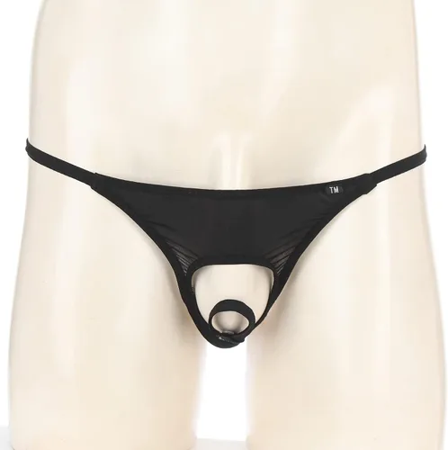 Vista 2 de ACSUSS Tanga Tanga Tanga de tiro bajo sexy para hombre, con bolsillo abierto, tanga, micro bikinis
