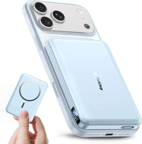 Vista 9 de Cargador portátil 10000mAh, banco magnético del poder para el cargador 01-Negro