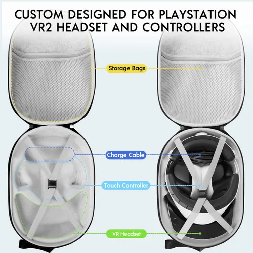 Vista 2 de sarlar Hard Carrying Case Compatible with Playstation VR2 Gaming Headset and Touch Controllers Accessories, PS VR2 Portable Case Suitable for Travel