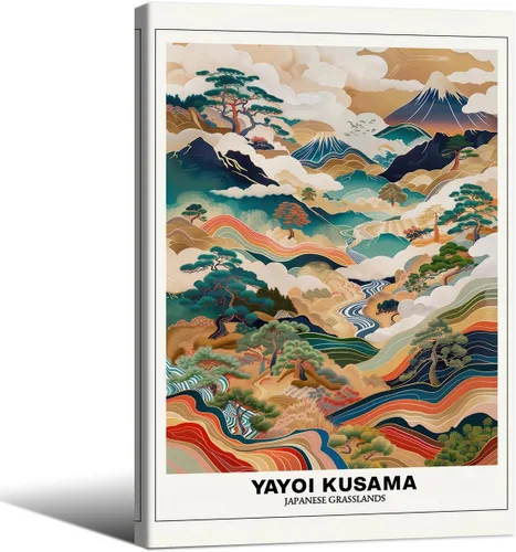 Vista 50 de Podafu Arte de Pared en Lienzo de Casa de Té Japonesa de Tokio - Decoración Moderna Ukiyo-e - Marco Negro - 10L" x 8W" - Dormitorio y Sala de Estar