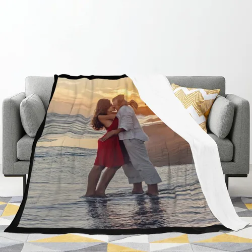 Vista 3 de Manta personalizada con fotos, mantas y mantas hechas en Estados Unidos, mantas personalizadas con fotos y texto para adultos, niños, familia