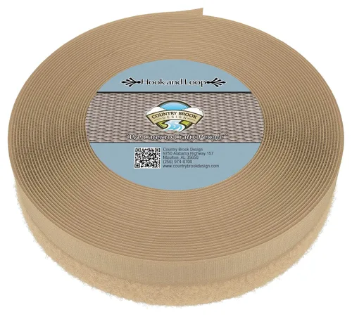 Vista 2 de Country Brook Design Cierre de velcro no adhesivo de 1 pulgada (beige, 5 yardas)