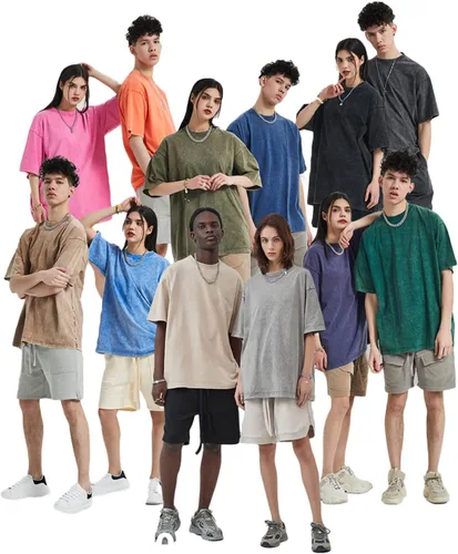 Vista 2 de Aelfric Eden Mens Oversized Tee Unisex Casual T-Shirts Graphic Short Sleeve Shirts