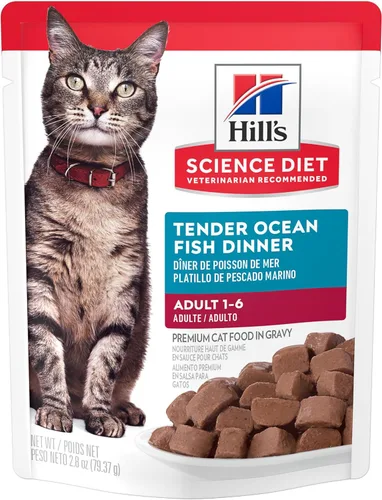 Vista 14 de Hill's Science Diet Adulto 1-6, Adulto 1-6 Premium Nutrition, Comida húmeda para gatos, estofado de cazuela de pollo, bolsa de 2.8 onzas, caja de 24