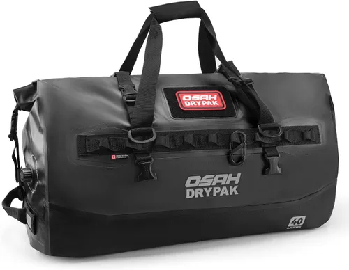 Vista 20 de Bolsa de lona impermeable 25L/40L/60L – Bolsa trasera de motocicleta resistente, bolsa seca enrollable para viajes, camping, canotaje, kayak