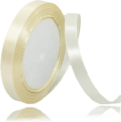 Vista 98 de Cinta beige de 1-1/2 pulgadas x 25 yardas, cinta de satén de tela de color sólido para envolver regalos, manualidades, ramos de novia, coronas