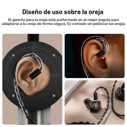 Vista 8 de Linsoul Kiwi Ears x B_Media Terras IEM Cable, 0.1 in/0.2 in/USB Tipo-C