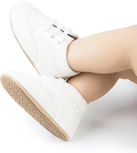Vista 3 de Casazoe Zapatos Oxford para bebés y niñas, de piel sintética, mocasines de boda, zapatos de vestir para bautizo, primeros pasos para caminar
