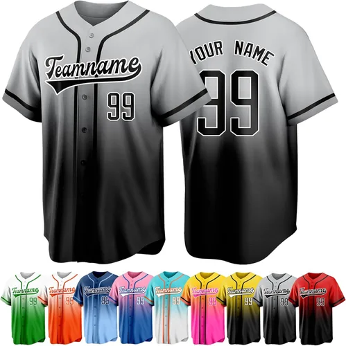 Vista 21 de Custom Baseball Jersey Personalized Short Sleeve Team Sport Uniform Baseball Shirt for Men Women Youth Boy