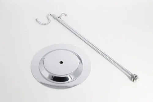 Vista 4 de Soporte de exhibición de bolso de encimera cromada ajustable de un solo gancho para monederos, formas colgantes, accesorios