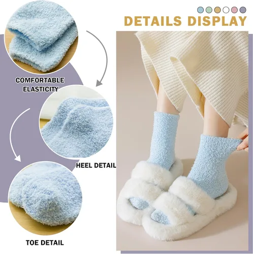 Vista 4 de Calcetines acogedores y cálidos para mujer, 5, 6, 7, 8 pares