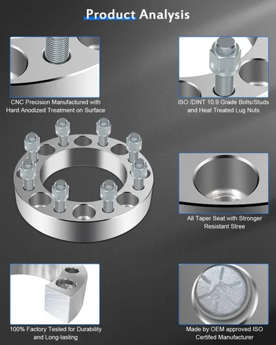 Vista 7 de ECCPP 2 adaptadores de rueda de 2 pulgadas, patrón de pernos de cambio de 8 x 6.5 a 8 x 180 para Express 2500 3500 Silverado 2500 HD 3500HD