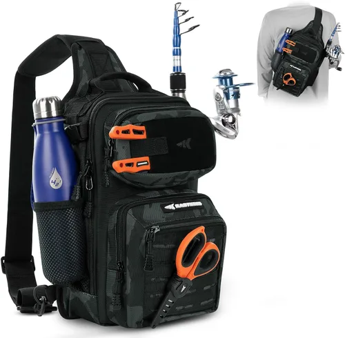 Vista 11 de KastKing BlowBak - Bolsa táctica para aparejos de pesca, mochila de pesca ligera, almacenamiento para equipo y equipo, regalo para hombres