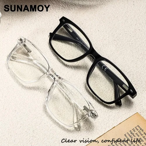 Vista 3 de Gafas de miopía para hombres y mujeres, con bisagra de resorte, para luz azul, para miopía, para distancia