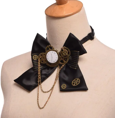 Vista 3 de BLESSUME Steampunk - Pajarita gótica para disfraz, accesorio retro vintage