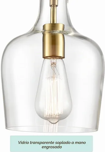 Vista 5 de HYDELITE Lámparas colgantes modernas de oro cepillado de cristal