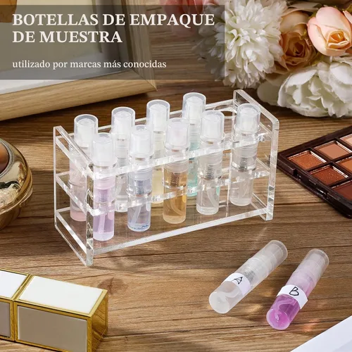 Vista 2 de Chiallco Mini Botellas de Muestra de Perfume, Paquete de 10 Unidades de 5 ml de Botella de Spray de Perfume Pequeña de Plástico, Neblina Fina