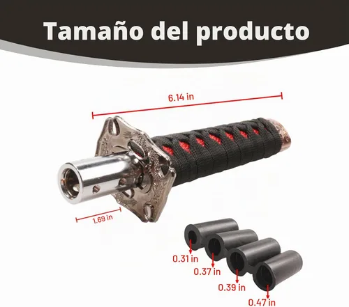 Vista 2 de 1 cabezal de cambio Katana Samurai para automóvil, funda protectora para perilla de palanca de cambios de 6.1 pulgadas con 4 adaptadores, palanca