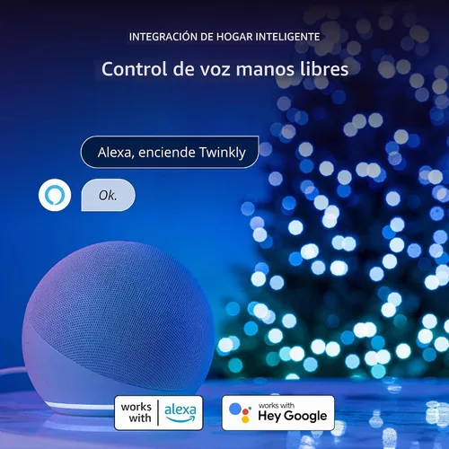Vista 6 de Twinkly Strings 100 LED RGB, Cadena de luces LED para interiores y exteriores, Luces LED inteligentes, LEDs trazables, Compatibles con Alexa