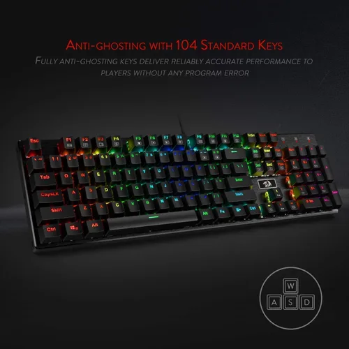 Vista 4 de Redragon Teclado mecánico para juegos K556 RGB M908 MMO Gaming Mouse Bundle