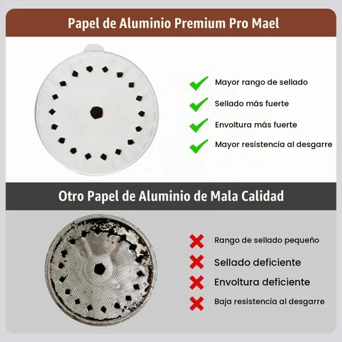 Vista 2 de Pro Mael 100 sellos de papel de aluminio para cápsulas reutilizables VertuoLine, tapas de sellado para cápsulas Nespresso VertuoLine recargables
